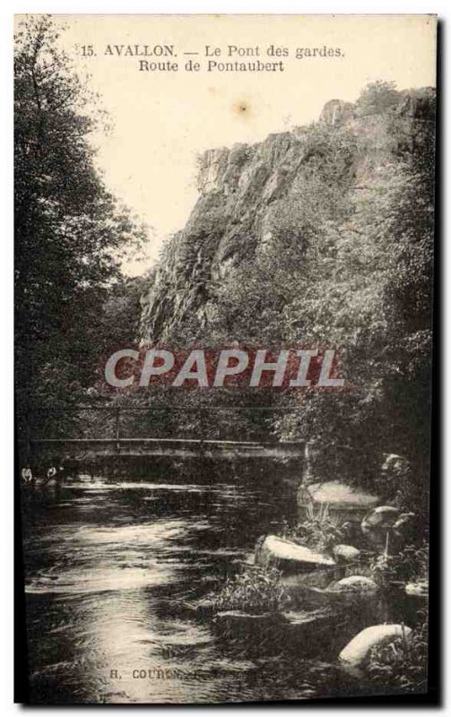 Old Postcard Avallon Le Pont Des Gardes Route De Pontaubert