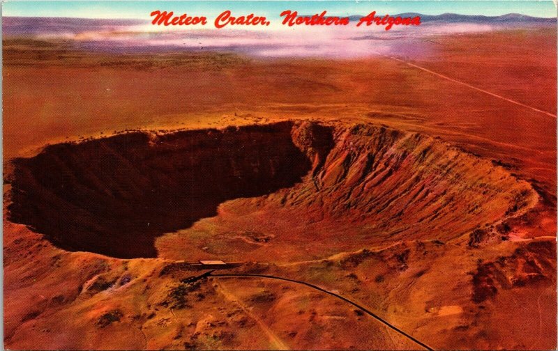 Meteor Crater Northern Arizona AZ US National Landmark VTG Postcard UNP Petley 