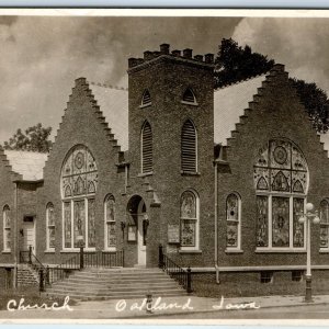 c1920s Oakland IA RPPC Methodist Episcopal Church Ditto Real Photo Postcard A106