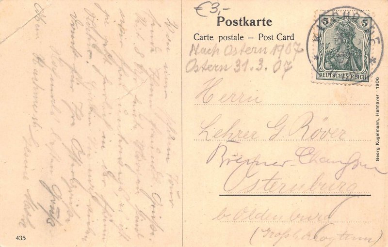 Germany Hannover Hanover 1907 Grosse Fontaine in Herrenhausen Fountain postcard
