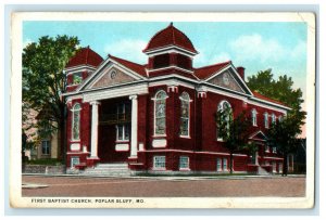 c1920s First Baptist Church, Poplar Bluff Missouri MO, Piedmont MO Postcard