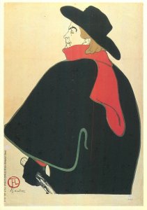 Postcard Advertising Henri toulouse lautrec affiche aristide bruant costume