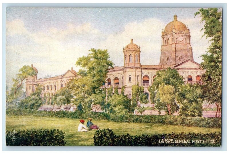 c1910's Lahore General Post Office Building Oilette Tuck's Antique Postcard