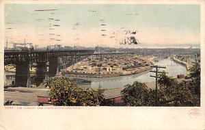 Viaduct, Flats Cleveland, Ohio OH Postcard