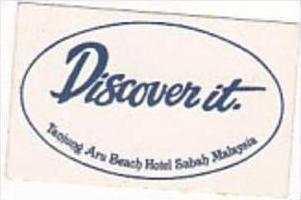 MALAYSIA SABAH TANJUNG ARU BEACH HOTEL VINTAGE LUGGAGE LABEL