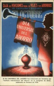 Poster Art Spain Pension Fund Savings 1924 GIORDANI Halloween October 31st PC