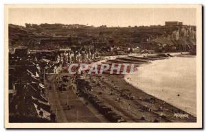 Old Postcard Mers les Bains General View of the beach