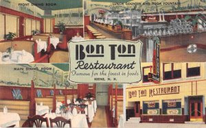 Keene New Hampshire Bon Ton Restaurant Vintage Postcard AA40923