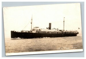 Vintage Early 1900's RPPC Postcard SS Bear Steam Ship UNPOSTED