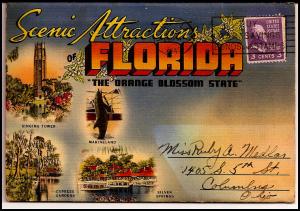 Souvenir  Vintage Postcard Folder-Florida - 1943