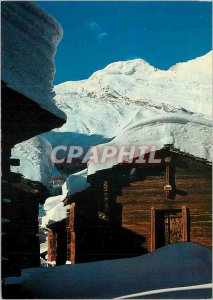 Postcard Modern Stadelgruppe in Saas Fee Alphubel 4206 m