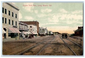 c1910 Ocean Park Ave. Exterior Building Long Beach California Vintage Postcard