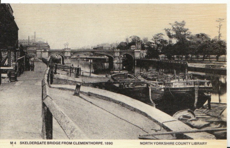 Yorkshire Postcard - Skeldergate Bridge from Clementhorpe - 1890 - Ref 3899A