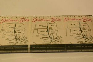 6 Kansas City Southern Lines Route of the Southern Belle Railroad Matchbooks