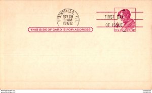 US Postal stationery 4c Springfield 1962