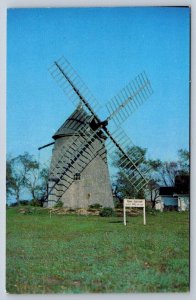 Oldest Windmill On Cape Cod, Eastham Massachusetts, Vintage Chrome Postcard