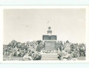 rppc - PATRIOTIC - GOD BLESS AMERICA DISPLAY AT ROCK GARDEN Bend - Redmond p2223