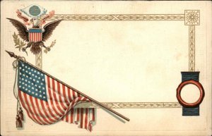 American Flag and Eagle Patriotic U.S. Embossed c1910 Vintage Postcard