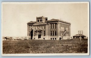 Burke South Dakota SD Postcard RPPC Photo School Campus Building c1910's Antique