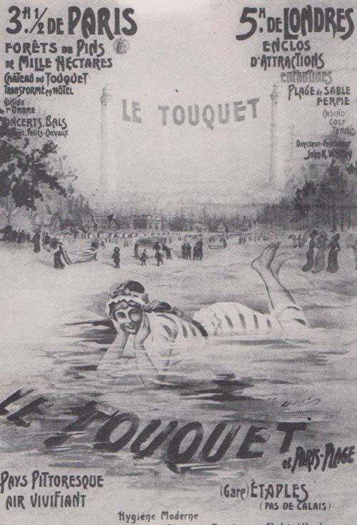 Advertising Poster Vintage Le Touquet Paris France French Swimming Postcard