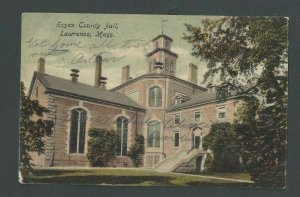 1908 Post Card Lawrence Ma Essex County Jail