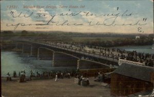 Terre Haute IN Wabash River Bridge 1914 Used Postcard