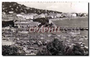 Old Postcard Cannes Harbor Casino Croisette and the view taken Suquet