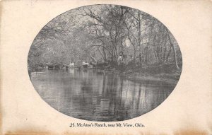 Mt. View  Oklahoma H. McAtee's Ranch, B/W Lithograph, Vintage Postcard U20609