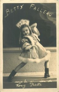 Petite Betty Falleau circus entertainer c.1945 photo postcard