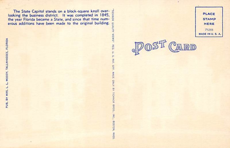 State Capitol Tallahassee FL Postcard