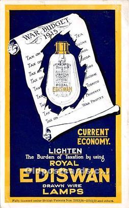 Royal Ediswan Drawn Wire Lamps Advertising 1918 a lot of wear right top corner