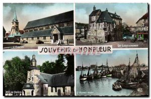 Modern Postcard Honfleur Lieutenancy Church Nd Grace Harbor Boat