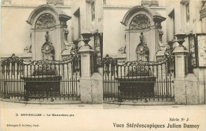 Postcard Vues Stereoscopiques J. Damoy Ser.3, 2.Bruxelles Belgium, Mannekin-pis