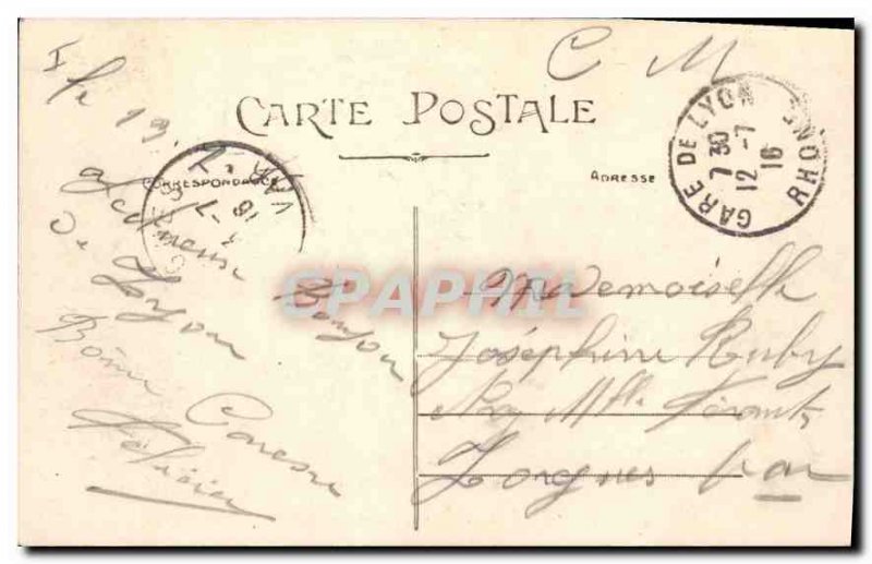 Old Postcard Lyon Place Carnot Monument of the Republic