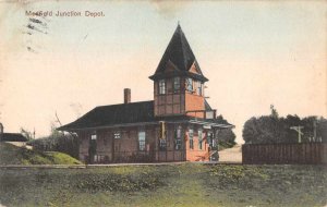 Medfield Massachusetts view of Medfield Junction Train Depot antique pc BB2843