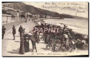 Old Postcard Donkey Mule Menton Anieres mentionnaises