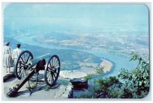 c1960's Moccasin Bend And Valley Lookout Mountain Chattanooga TN Cannon Postcard