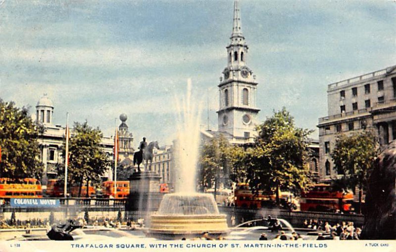 Trafalgar Square with the Church of St Martin in the Fields United Kingdom, G...