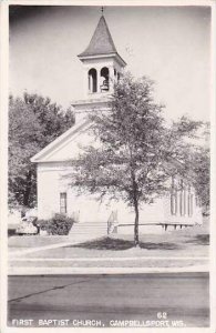 Wisconsin Campbellsport First Baptist Church Real Photo RPPC