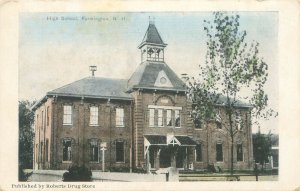 Farmington New Hampshire High School 1912 White Border Postcard