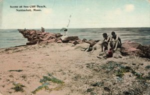 Postcard Sea Cliff Beach Nantucket Massachusetts