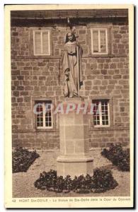 Old Postcard Mont Sainte Odile The Sainte Odile statue in the courtyard of th...