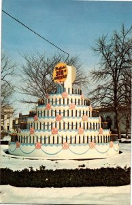 300th Anniversary Birthday Cake on the Green Westfield MA Vintage Postcard X19