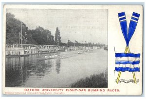 c1905 Oxford University Eight-Oar Bumping Face Oriel College Oxford Postcard