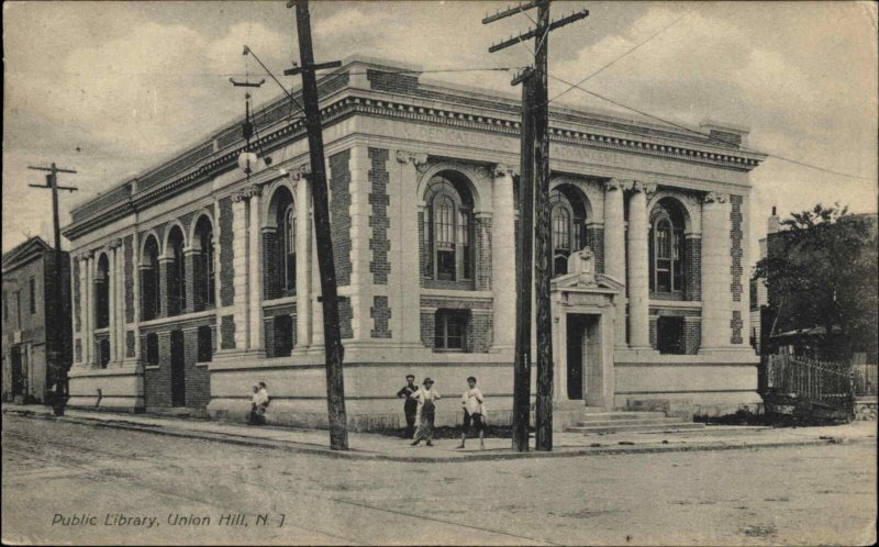 Union Hill New Jersey NJ Library c1910 Postcard