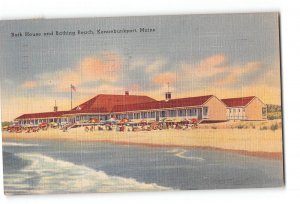 Kennebunkport Maine ME Postcard 1946 Bath House and Bathing Beach