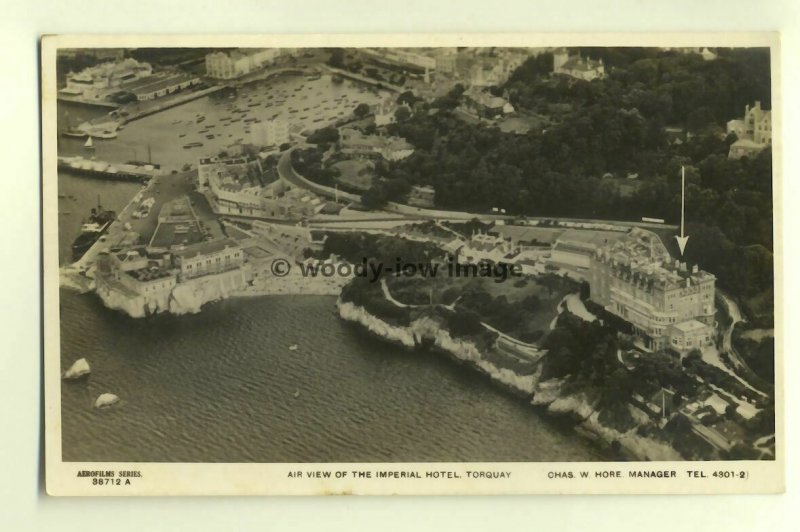 tp5024 - Devon - Aerial View of the Imperial Hotel & Shoreline Torquay- postcard