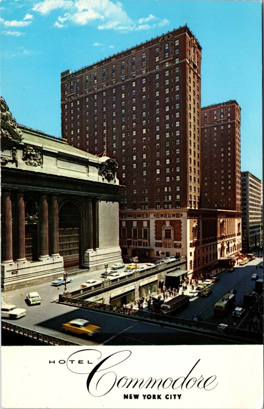 New York City NY Hotel Commodore Postcard unused 1950s