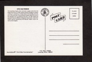 Civil War Tokens Coins Postcard