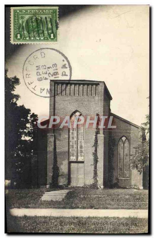 Postcard Old Waterford Pa Church